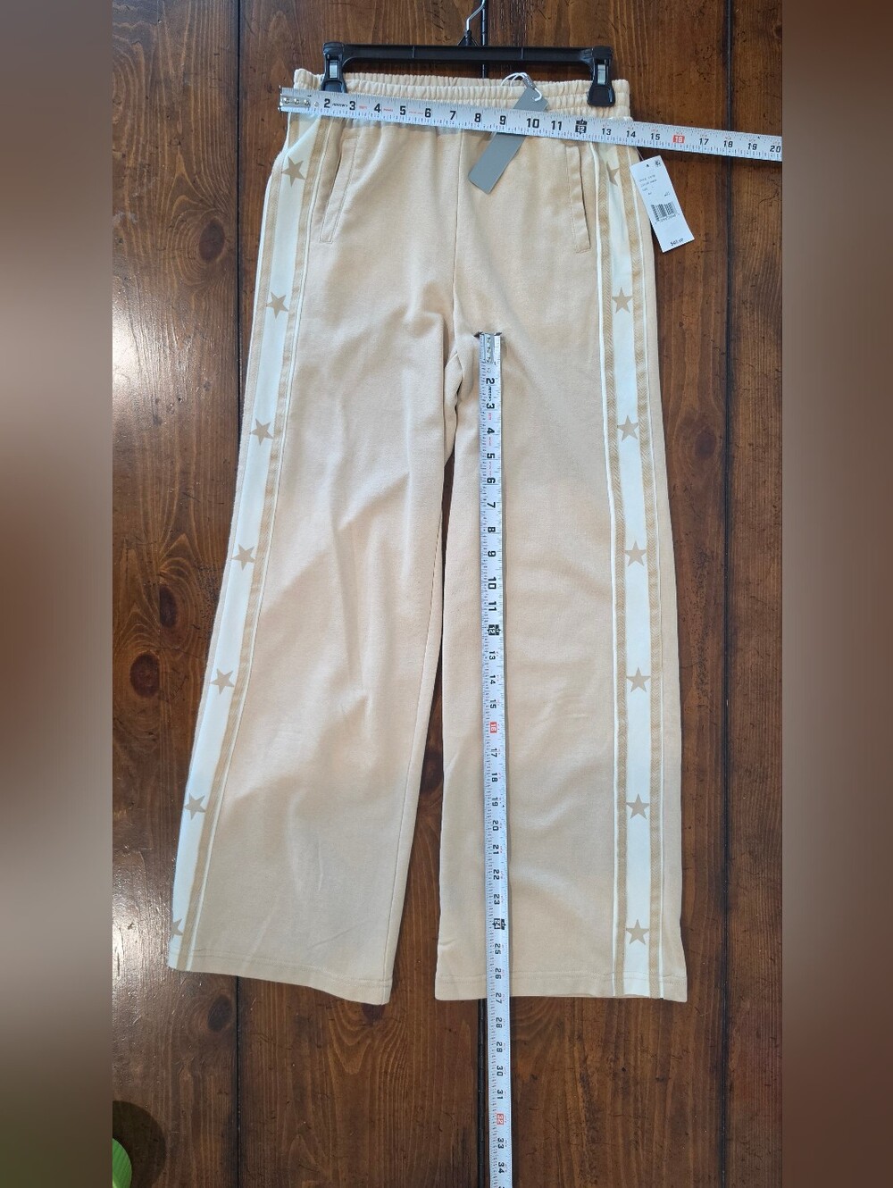 Tractr 2 Piece Star Trim Tracksuit Sweatset Cropped Zip Hoodie Pants Tan Girls L - Picture 8 of 9